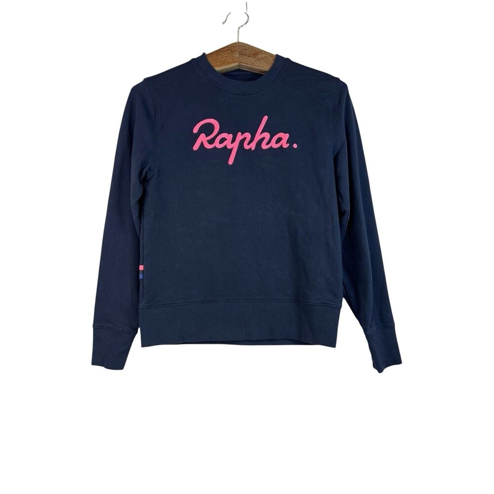 Rapha Womens Navy Blue Logo Crewneck Sweatshirt Pullover Size Small Athleisure